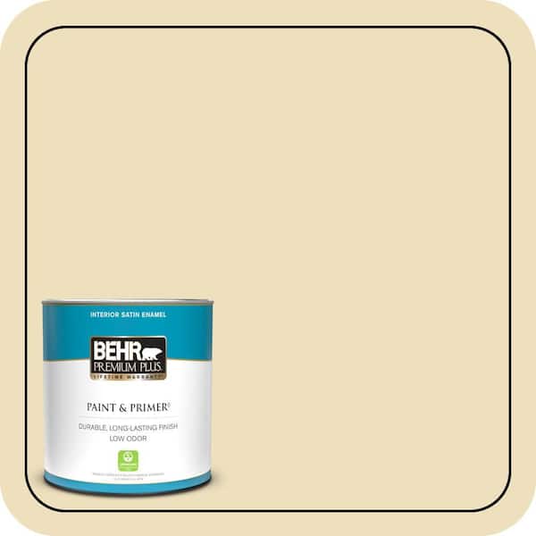 BEHR PREMIUM PLUS 1 qt. #380E-3 Satin Souffle Satin Enamel Low Odor Interior Paint & Primer