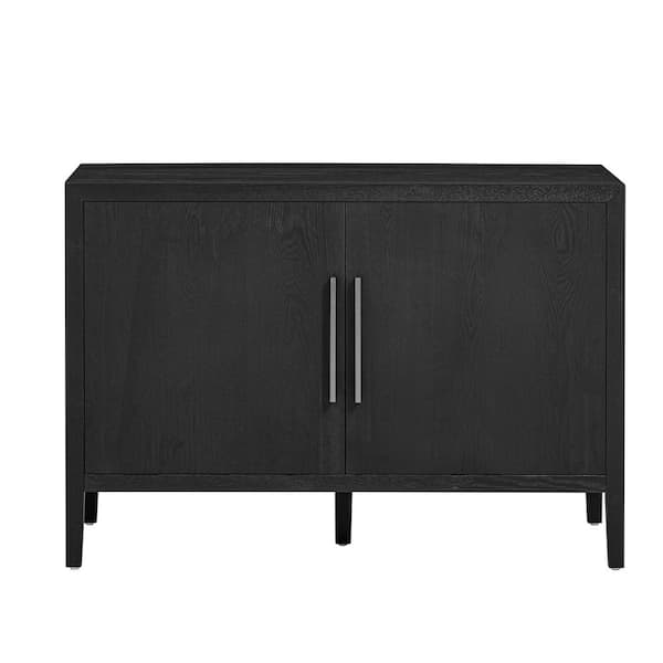 Unbranded 47.20 in. W x 17.70 in. D x 33.50 in. H Black Sideboard Wooden Linen Cabinet with 2 Metal handles and 2 Doors