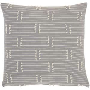 Kathy Ireland Gray 18 in. x 18 in. Throw Pillow