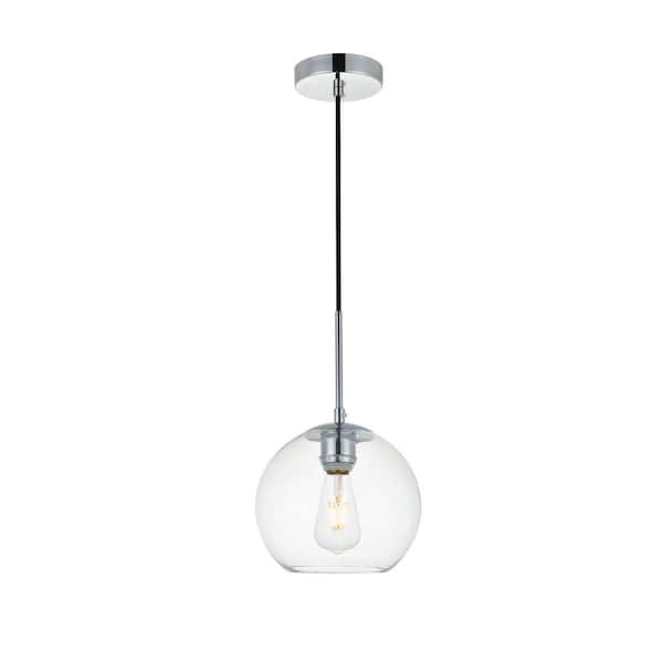 Unbranded Timeless Home 7.9 in. 1-Light Chrome And Clear Pendant Light, Bulbs Not Included