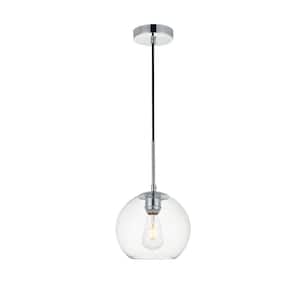 Timeless Home Blake 1-Light Chrome Pendant with Clear Glass Shade ...