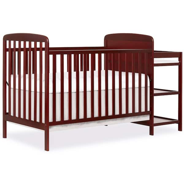 Dream On Me Anna Cherry 4-in-1 Crib and Changing Table Combo