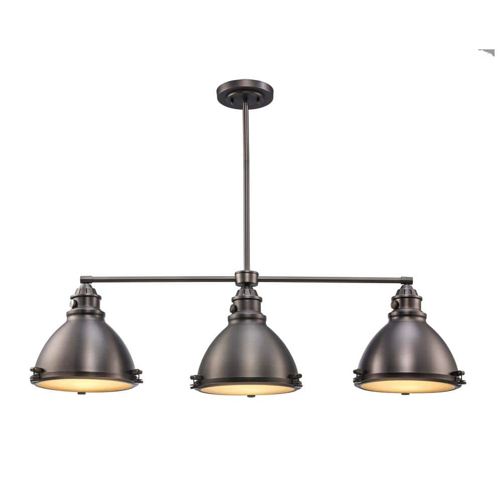 Bel Air Lighting Performance 3-Light Weathered Bronze Kitchen Island ...