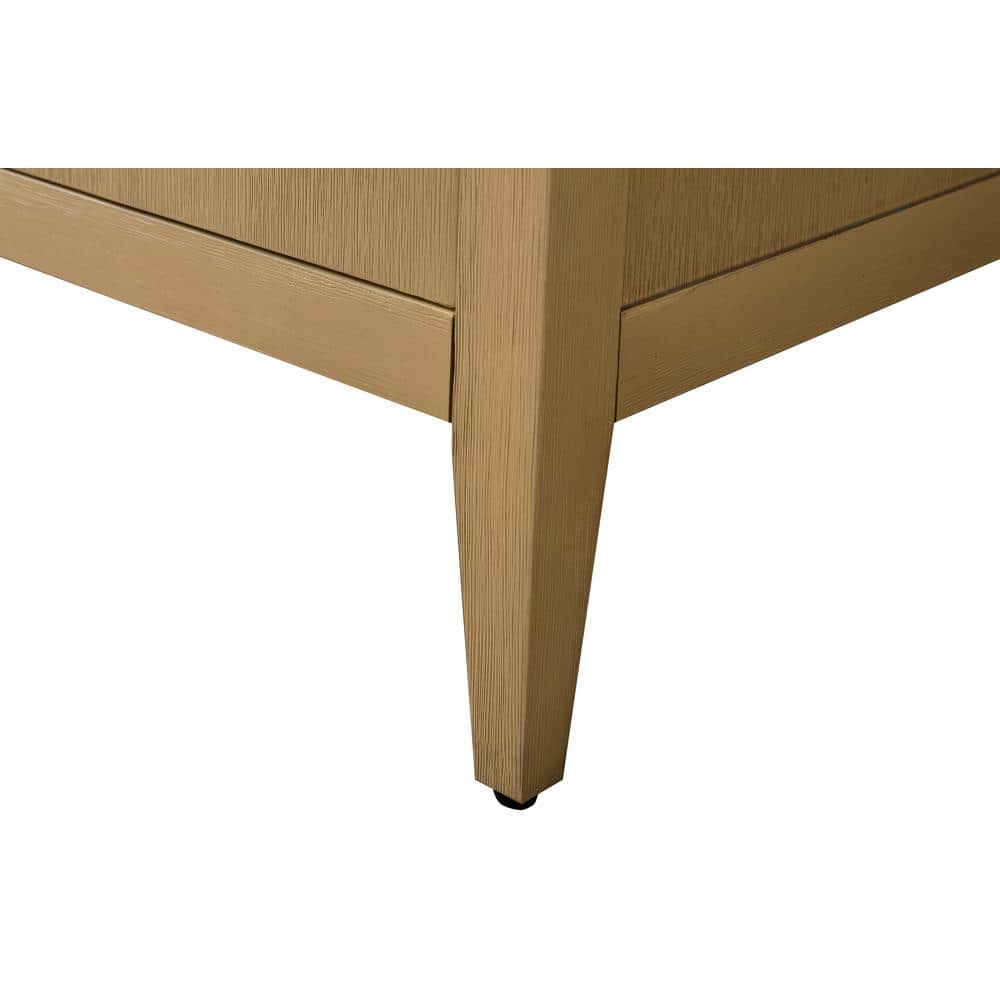 60" Natural Oak Double Sink Bathroom Vanity with Marble Top