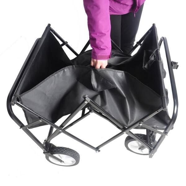 Unbranded - 2.4 cu. ft. Black Steel Garden Cart