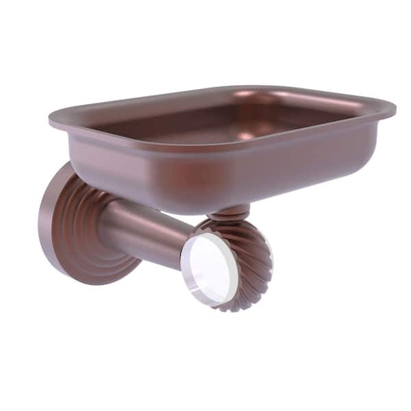 Pacific Beach Wall Mounted Soap Dish Holder with Twisted Accents in Antique Copper