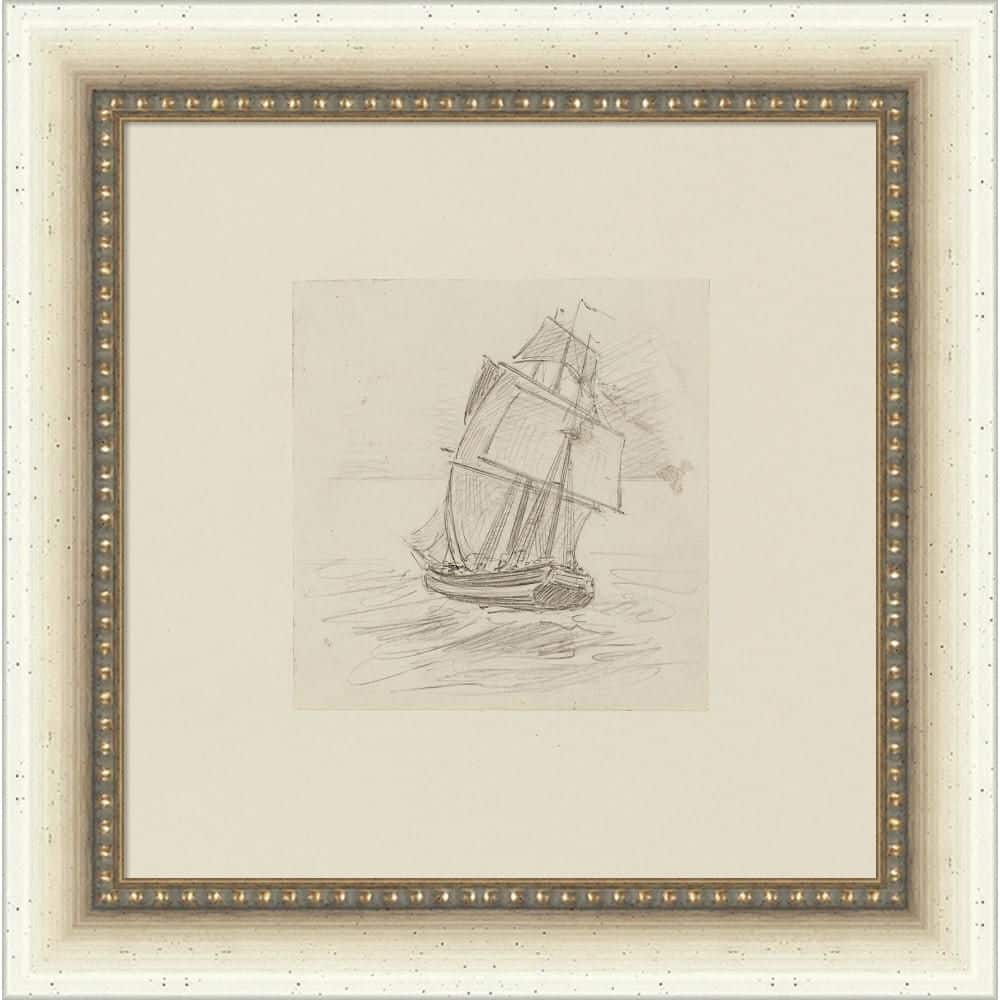 "Belmont ""Sailboat Stern Achille Taylor"" by Nostalgia Prints Nautical Framed Canvas Art Print 10 in. x 10 in." price history on PriceWatchPro