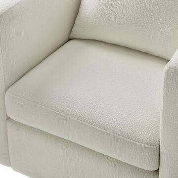 Unbranded Sheldon Ivory Performance Fabric Barrel Chair with Swivel 8309-05