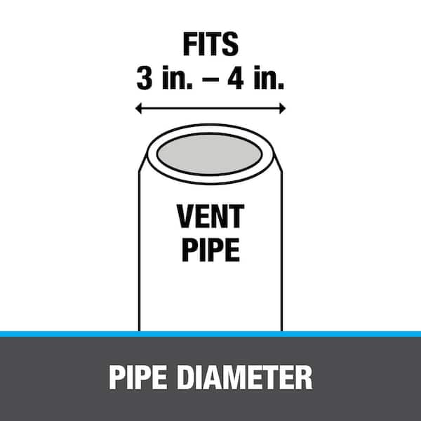 All-Flash No-Calk Vent Pipe Rain Collar with 3 in. - 4 in. Adjustable Diameter