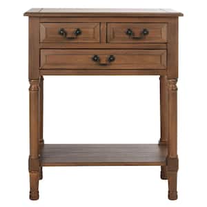 Primrose 13 in. Brown Rectangle Wood Console Table with Drawer