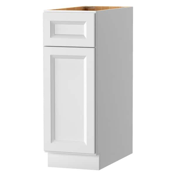 Keyport Shaker 12 in. W x 24 in. D x 34.5 in. H in White Plywood Tool-Free Ready to Assemble Floor Base Kitchen Cabinet