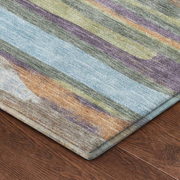 Mayfield Premium Machine Washable Abstract AMF2542 Purple 2 ft. x 3 ft. Accent Rug