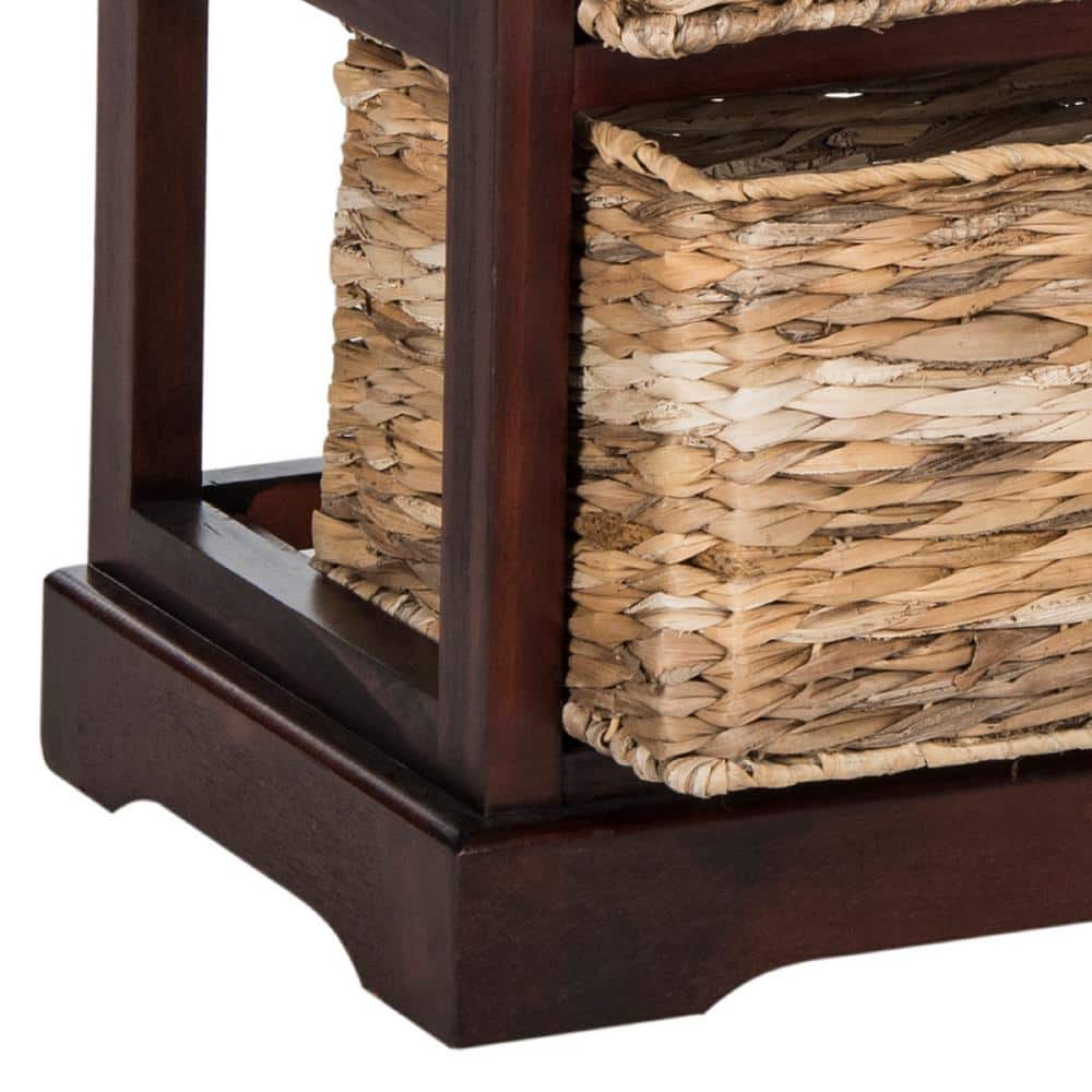 Cherry Pine 6-Basket Wicker Storage Chest