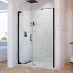 Elegance-LS 63-3/4 in. to 65-3/4 in. W x 72 in. H Frameless Pivot Shower Door in Satin Black