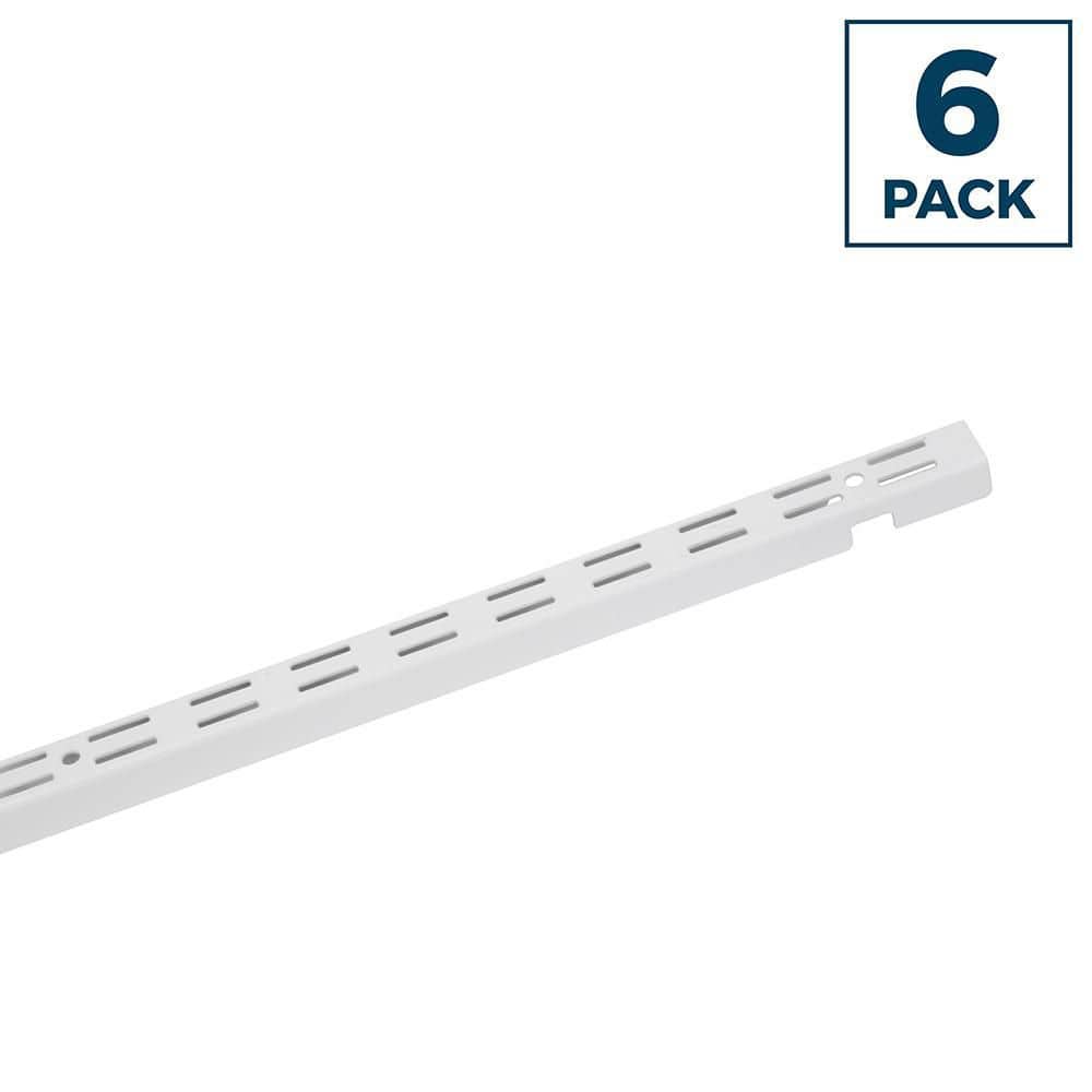 ClosetMaid Shelf Track 60 in. x 1 in. White Standard Contractor Pack (6Pieces) 1000002684