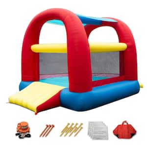 Canopy Bouncer PVC Inflatable Slide and Shaded Backyard Bounce House, Multi-Color