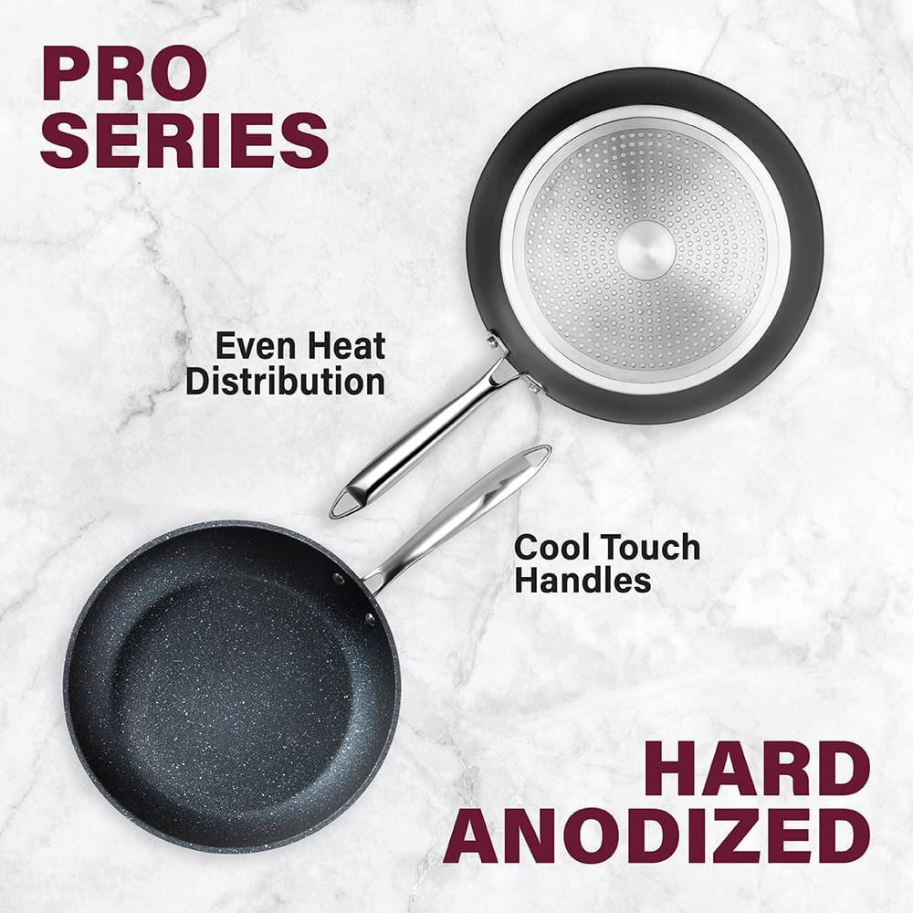 Professional 2-Piece Aluminum Nonstick Fry Pan Set with Ceramic Coating