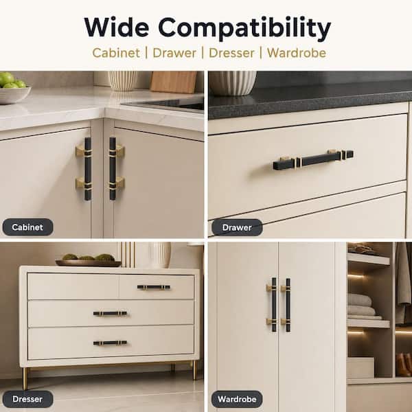 Numhew 10-Pack 3 in. Black and Gold Cabinet Pulls, Kitchen Cabinet Handles, Dresser Drawer Pulls, Kitchen Cabinet Hardware