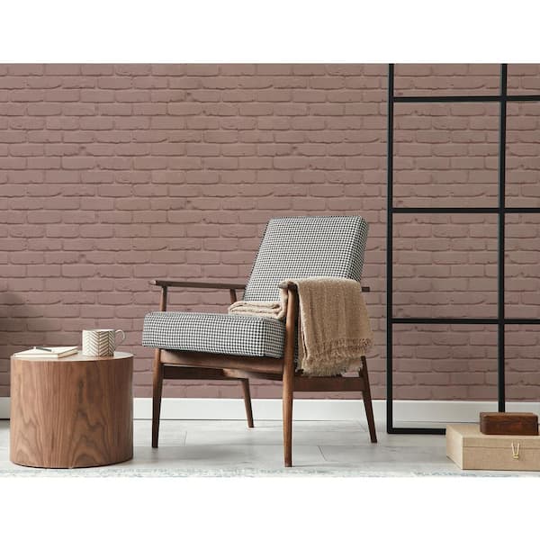 Alpin Pink Painted Brick Non-Pasted Wallpaper, 56.4 sq. ft.