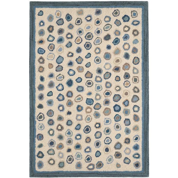 Cat's Paw Hand Micro Hooked Wool Mineral 3 ft. x 5 ft. Indoor Area Rug
