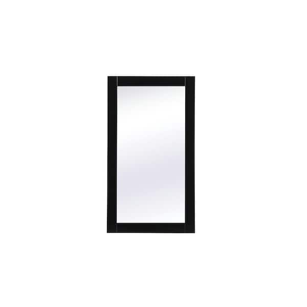 Unbranded Timeless Home 18 in. W x 32 in. H x Modern Wood Framed Rectangle Black Mirror