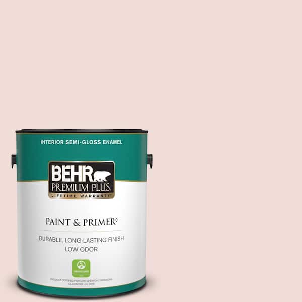 BEHR PREMIUM PLUS 1 gal. #BIC-05 Shabby Chic Pink Semi-Gloss Enamel Low Odor Interior Paint & Primer