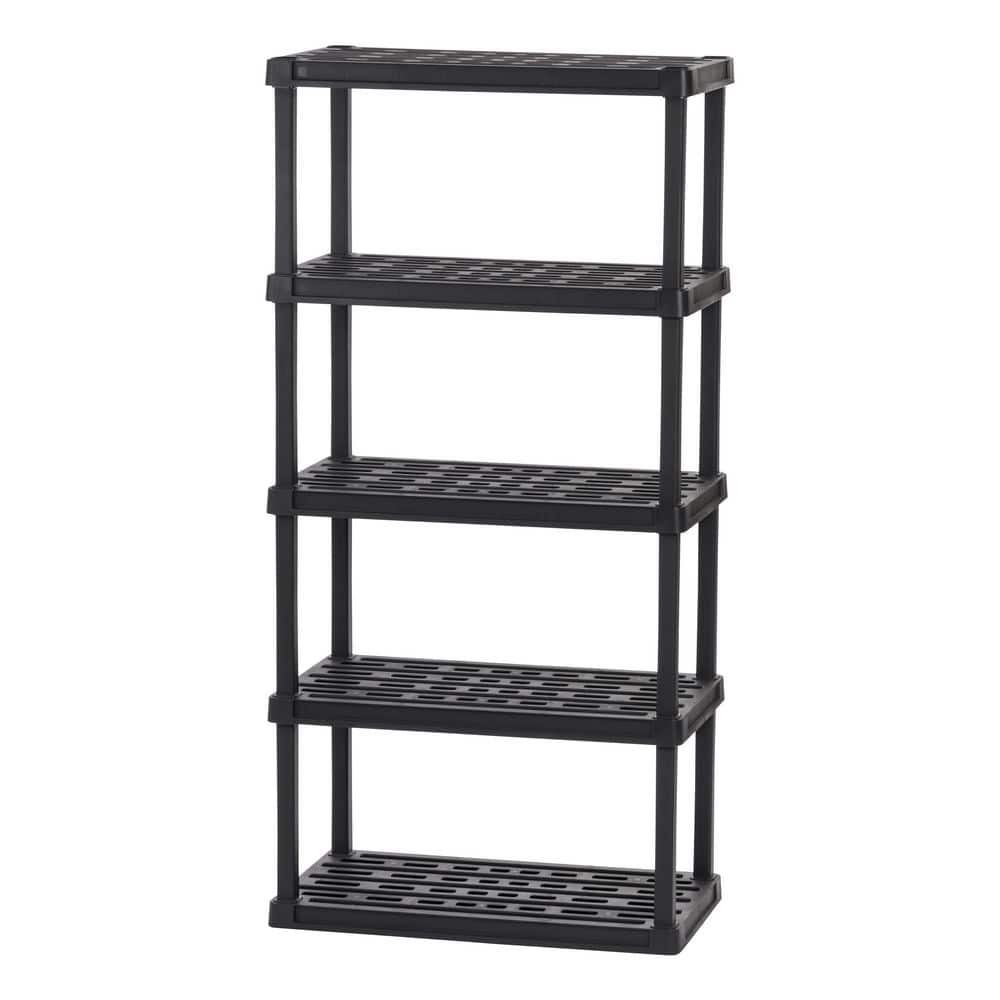 IRIS 5-Tier Large Plastic Garage Storage Shelving Unit, Black (18 W x ...