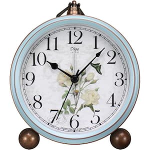 5.2 in. Desk Clock, Retro Silent Analog Clock Non-Ticking and Battery Operated with Quartz Movement