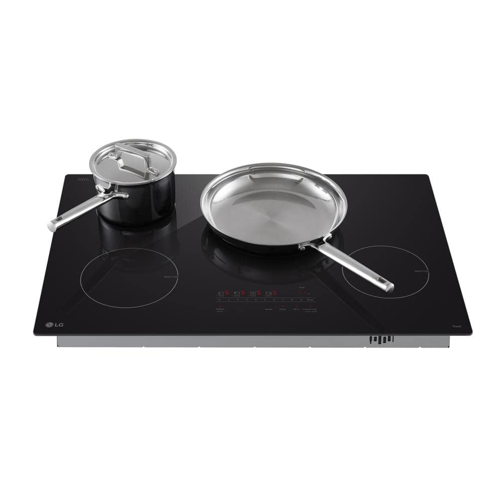 LG 30" Black Ceramic 4-Burner Induction Cooktop with Touch Control