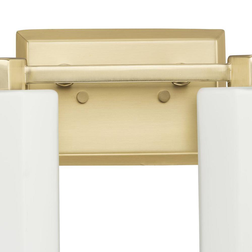 Estrada Brushed Gold 2-Light Vanity with Opal Glass Shades