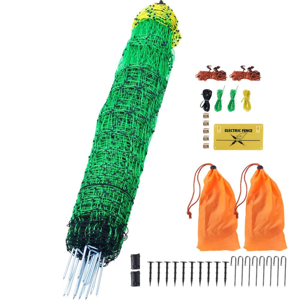 Electric Fence Netting, 48 in. x 168ft. PE Net Fencing Kit with Posts & Double-Spiked Stakes, Utility Portable Mesh price history on PriceWatchPro