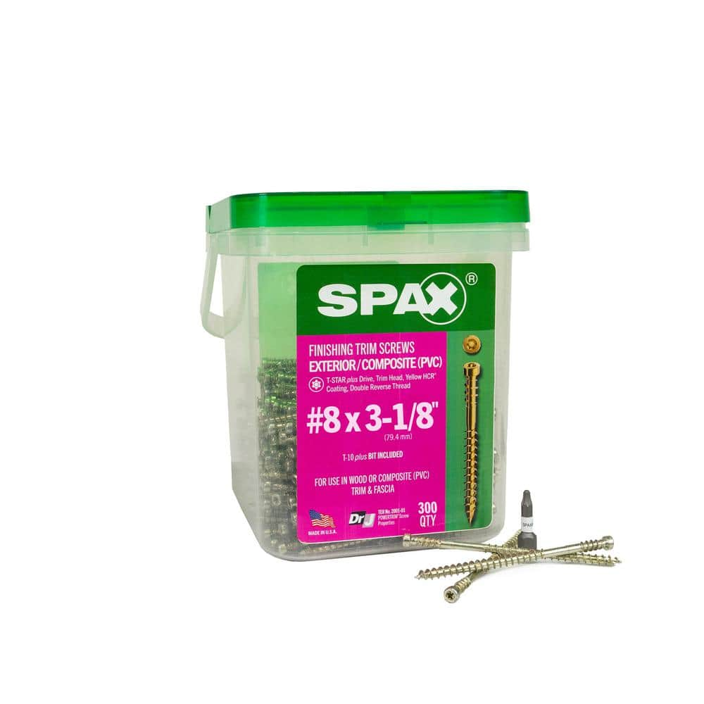 SPAX #8 x 3-1/8 in. Exterior/Interior Trim Head Wood Composite Screws ...