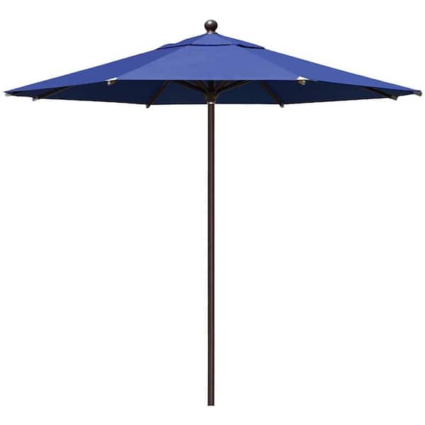 Terracemaster 9 ft. Aluminum Market Patio Umbrella with Push Button Sunbrella Navy Blue