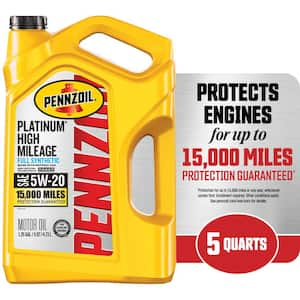 High Mileage SAE 5W-20 Synthetic Blend Motor Oil 5 Qt.