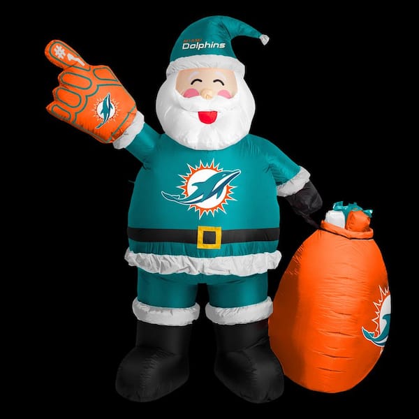 logobrands 7 ft. Miami Dolphins Inflatable Santa 620286 - The Home Depot