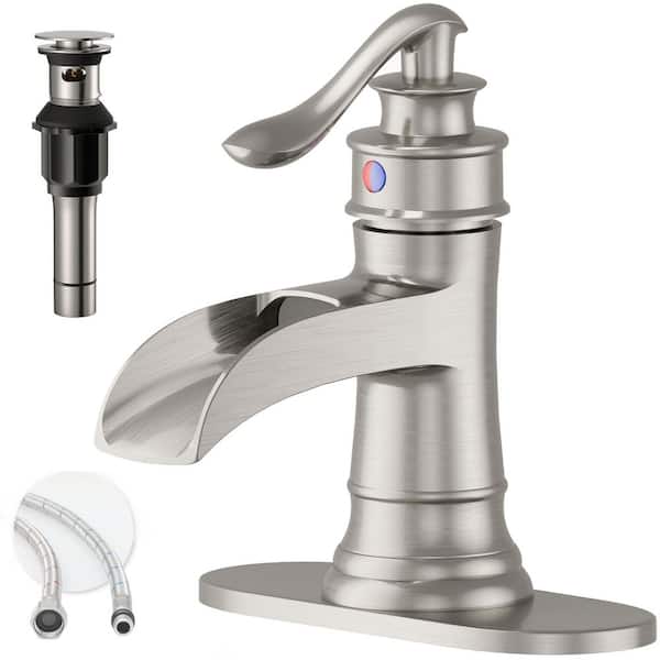 BWE Waterfall Single Hole Single-Handle Low-Arc Bathroom Faucet