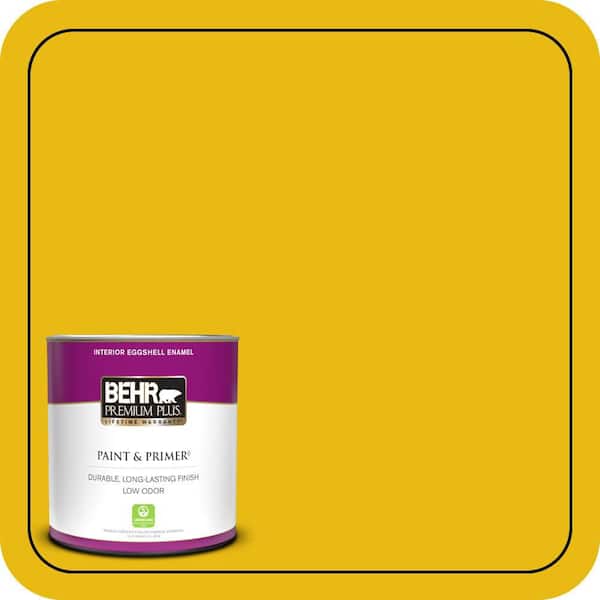 BEHR PREMIUM PLUS 1 qt. #390B-7 Lemon Lime Eggshell Enamel Low Odor Interior Paint & Primer