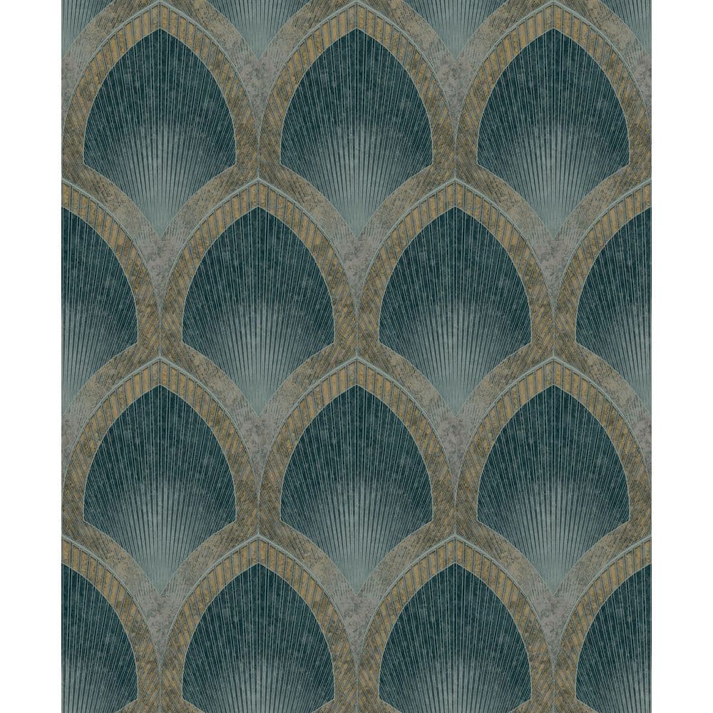 Special FX 2 Collection Turquoise Nouveau Scallop Metallic Finish Vinyl on 