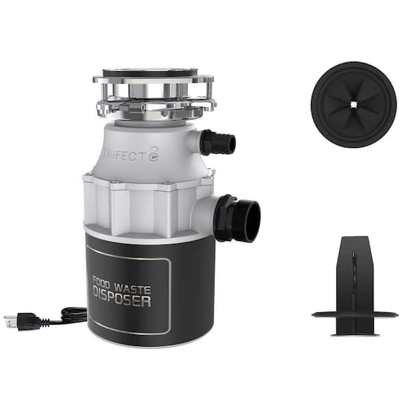 Trifecte Masher 3/4 HP Continuous Feed Garbage Disposal with Sound Reduction and Power Cord Kit