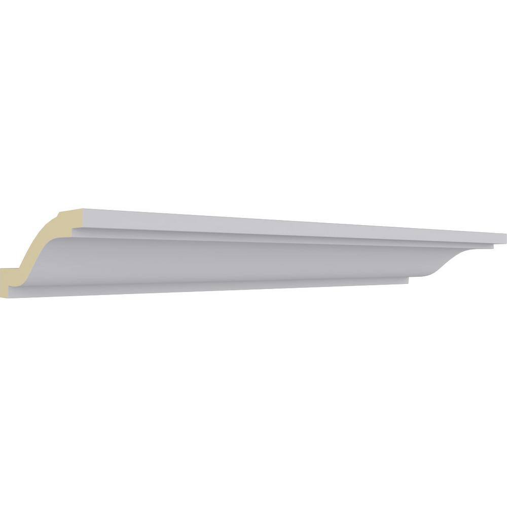Primed White Polyurethane Smooth Crown Moulding 94.5"