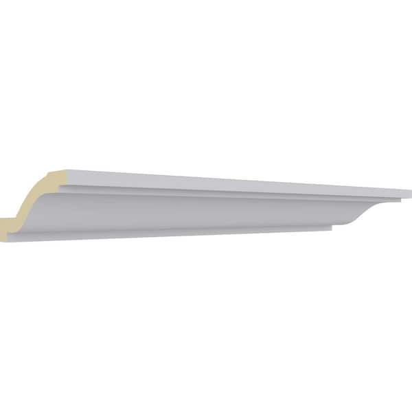Ekena Millwork 5-3/8 in. x 2-1/8 in. x 94-1/2 in. Foster Smooth Crown Moulding