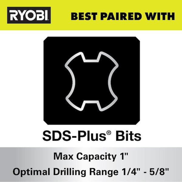 RYOBI - ONE+ HP 18V Brushless Cordless 1 in. SDS-Plus Rotary Hammer Drill (Tool Only)