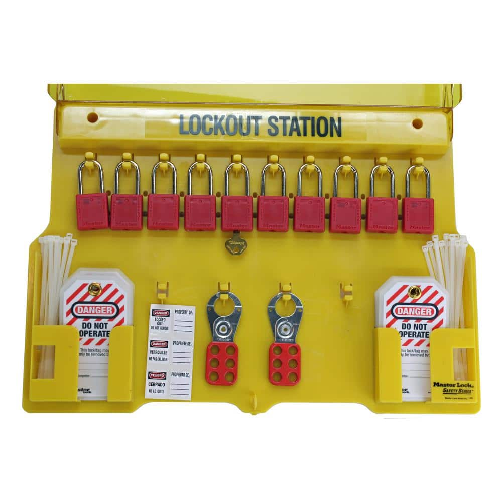 IDEAL 10-Lock Station Includes Locks Tags and Hasps 44-806 - The Home Depot