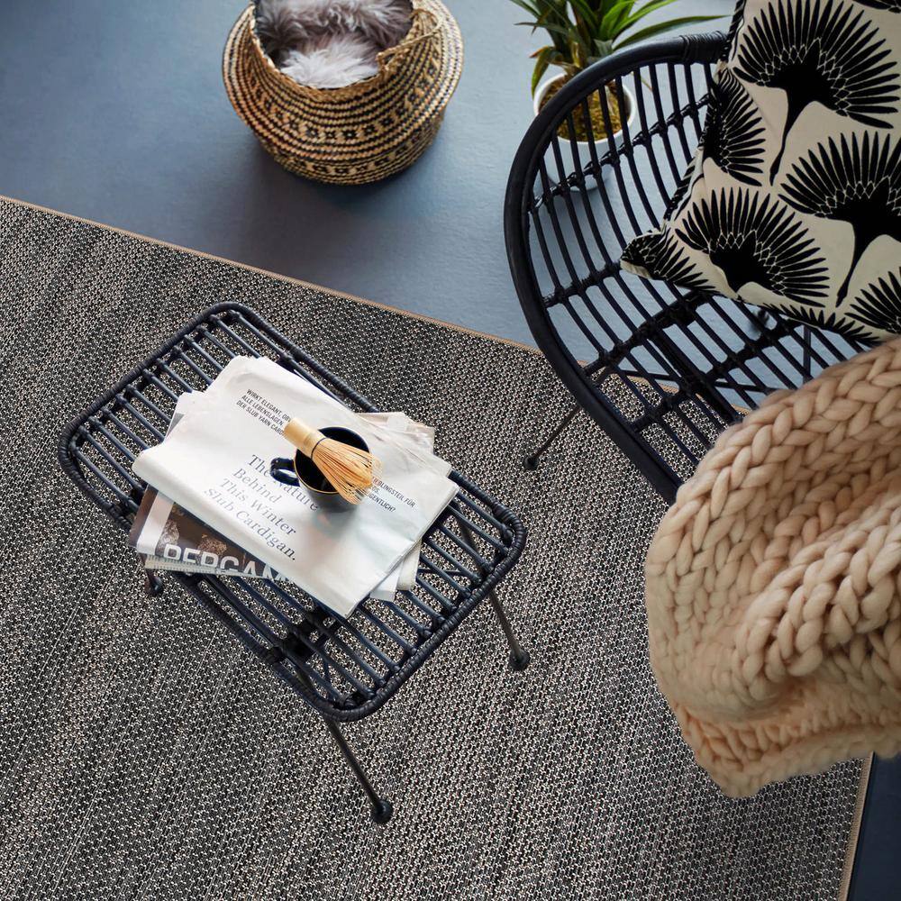 Dual-Use Modern Geometric Gray Flatweave 5' x 7' Rug