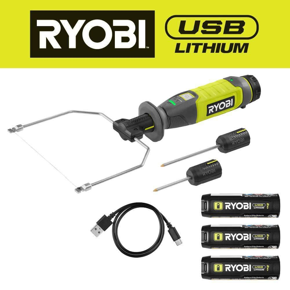 RYOBI USB Lithium Hot Wire Foam Cutter Kit with 2.0 Ah Battery ...