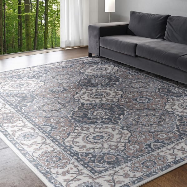 Madison Oriental Cream 2 ft. x 8 ft. Indoor Runner Rug