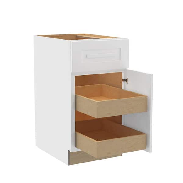 Home Decorators Collection Grayson 18 in. W x 24 in. D x 34.5 in. H Assembled Plywood Base Kitchen Cabinet in Pacific White with 2ROT Spice RH