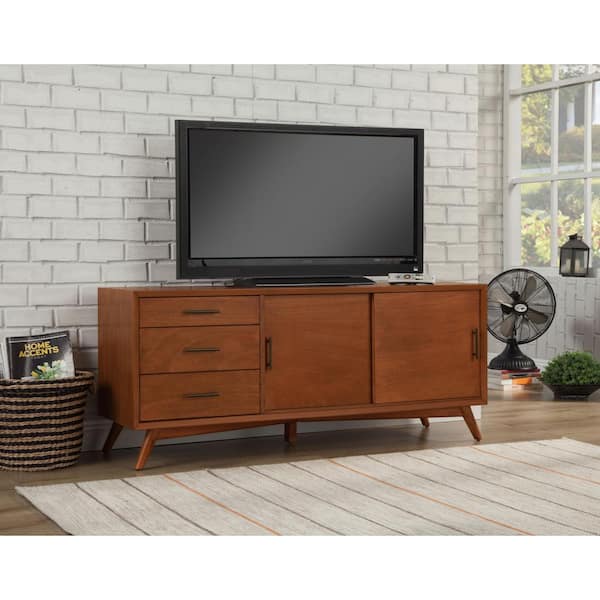 Alpine Furniture Flynn 19 in. L Acorn Rectangle Wood Console Table with Solid Wood