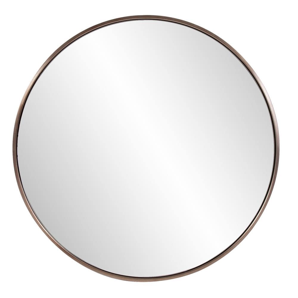 Copenhagen Sleek Brushed Brass Round Vanity Mirror