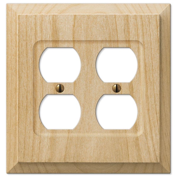 AMERELLE Cabin 2 Gang Duplex Wood Wall Plate - Unfinished